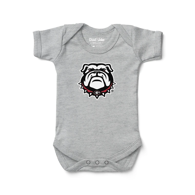 Infant Chad & Jake Heather Gray Georgia Bulldogs Helmet Bodysuit