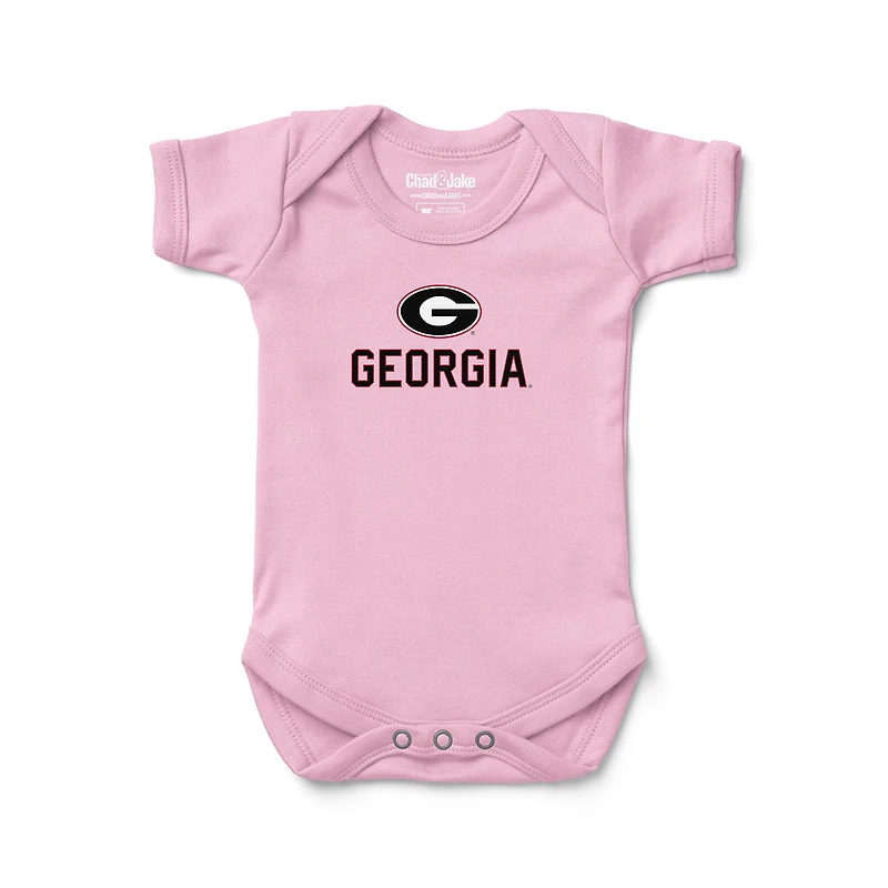 Infant Chad & Jake Pink Georgia Bulldogs Logo Bodysuit