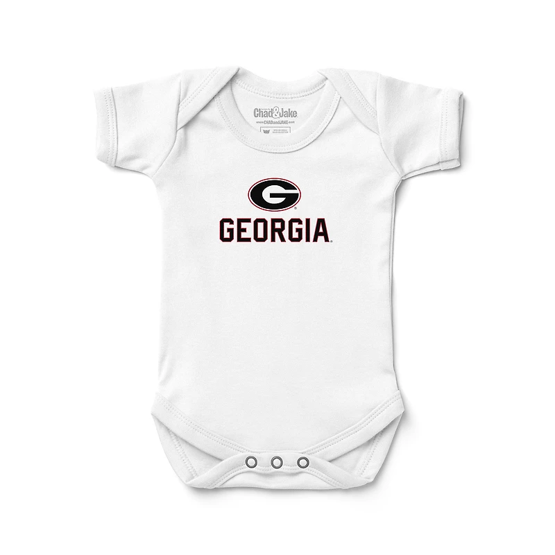 Infant Chad & Jake White Georgia Bulldogs Logo Bodysuit