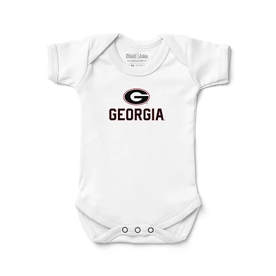 Infant Chad & Jake White Georgia Bulldogs Logo Bodysuit