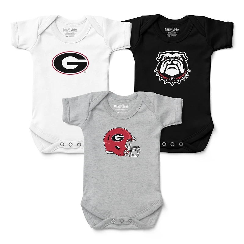 Infant Chad & Jake Georgia Bulldogs Three-Piece Bodysuit Set