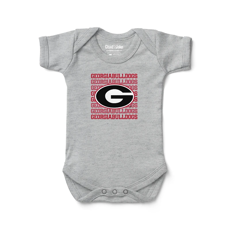 Infant Chad & Jake Heather Gray Georgia Bulldogs Retro Bodysuit