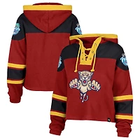 Women's '47 Red Florida Panthers 2026 NHL Winter Classic Cropped Superior Lacer Hoodie