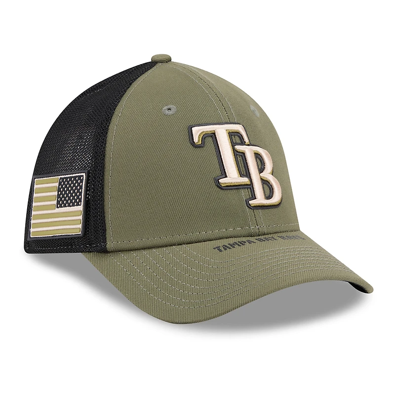 Men's New Era Olive Tampa Bay Rays 2026 Armed Forces Day 39THIRTY M-Crown Flex Hat