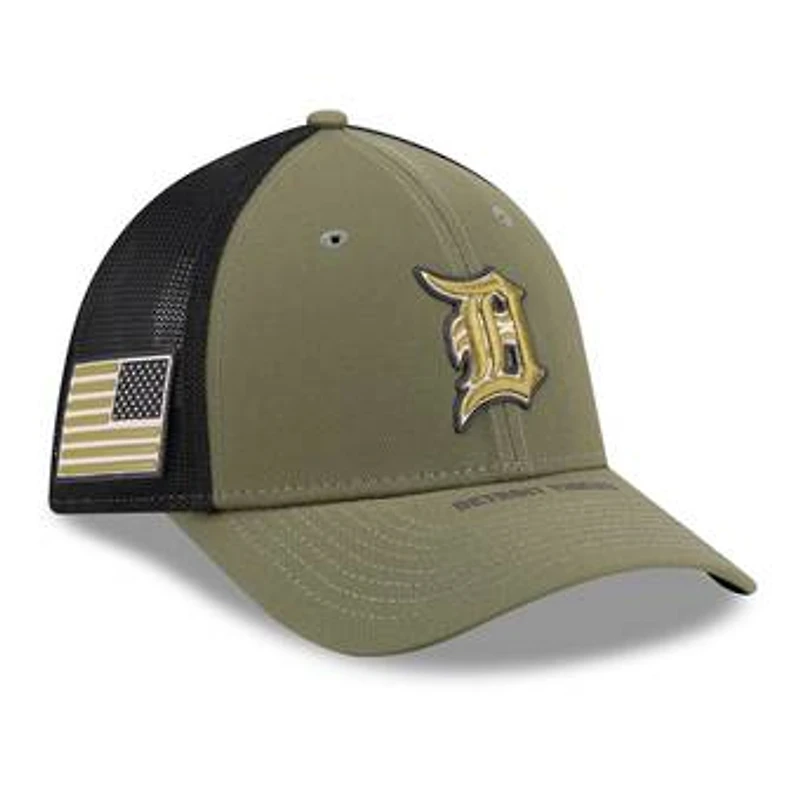 Men's New Era  Olive Detroit Tigers 2026 Armed Forces Day 39THIRTY M-Crown Flex Hat