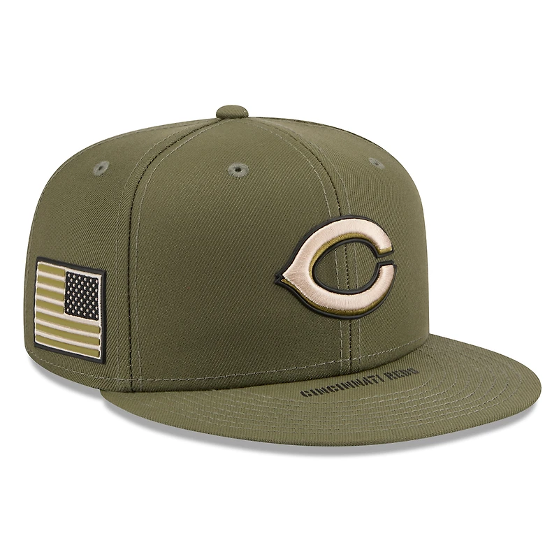 Men's New Era Olive Cincinnati Reds 2026 Armed Forces Day 59FIFTY Fitted Hat