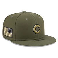 Men's New Era  Olive Chicago Cubs 2026 Armed Forces Day 9FIFTY Snapback Hat