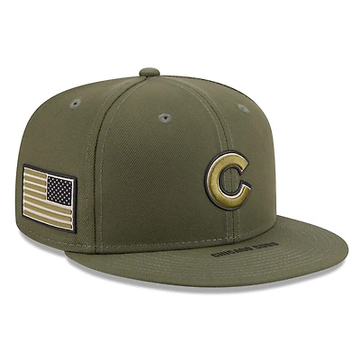 Men's New Era  Olive Chicago Cubs 2026 Armed Forces Day 9FIFTY Snapback Hat
