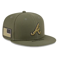 Men's New Era  Olive Atlanta Braves 2026 Armed Forces Day 9FIFTY Snapback Hat