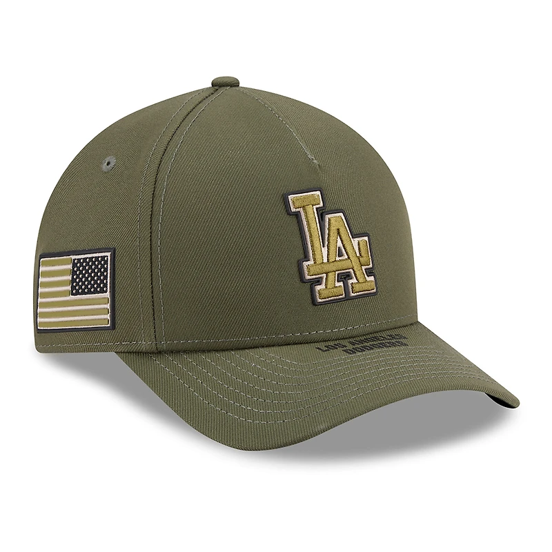 Youth New Era Olive Los Angeles Dodgers 2026 Armed Forces Day 9FORTY M-Crown Adjustable Hat
