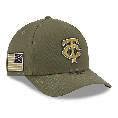 Youth New Era Olive Minnesota Twins 2026 Armed Forces Day 9FORTY M-Crown Adjustable Hat