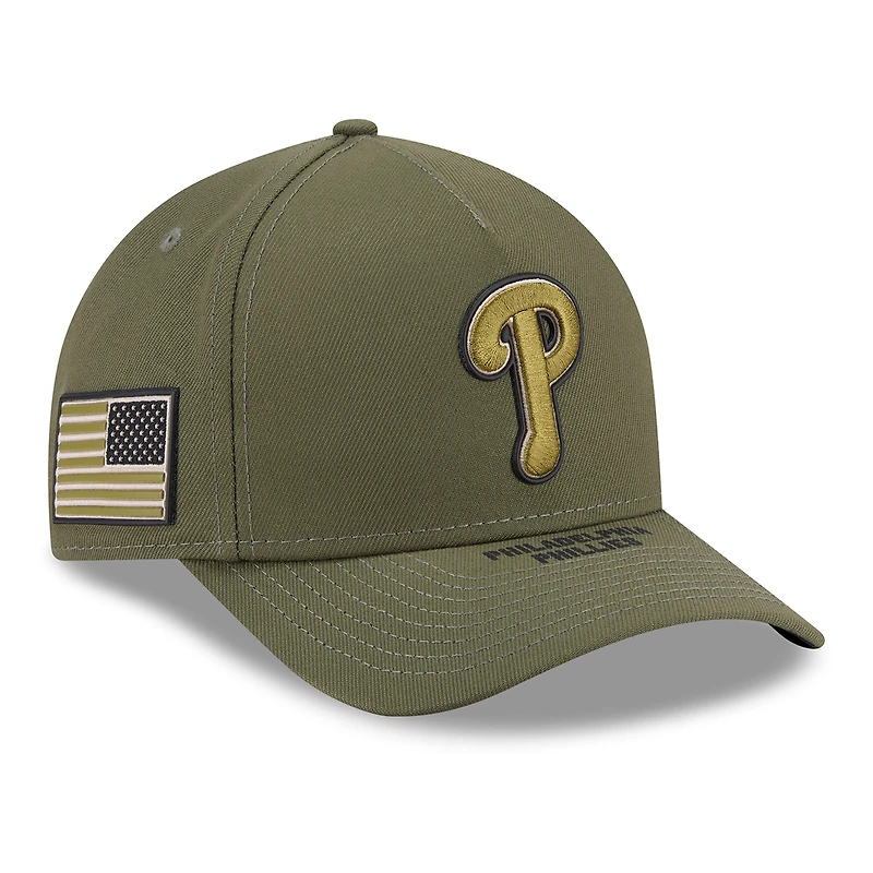 Youth New Era Olive Philadelphia Phillies 2026 Armed Forces Day 9FORTY M-Crown Adjustable Hat