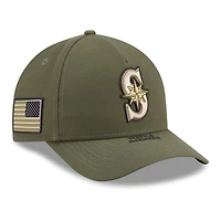 Youth New Era Olive Seattle Mariners 2026 Armed Forces Day 9FORTY M-Crown Adjustable Hat