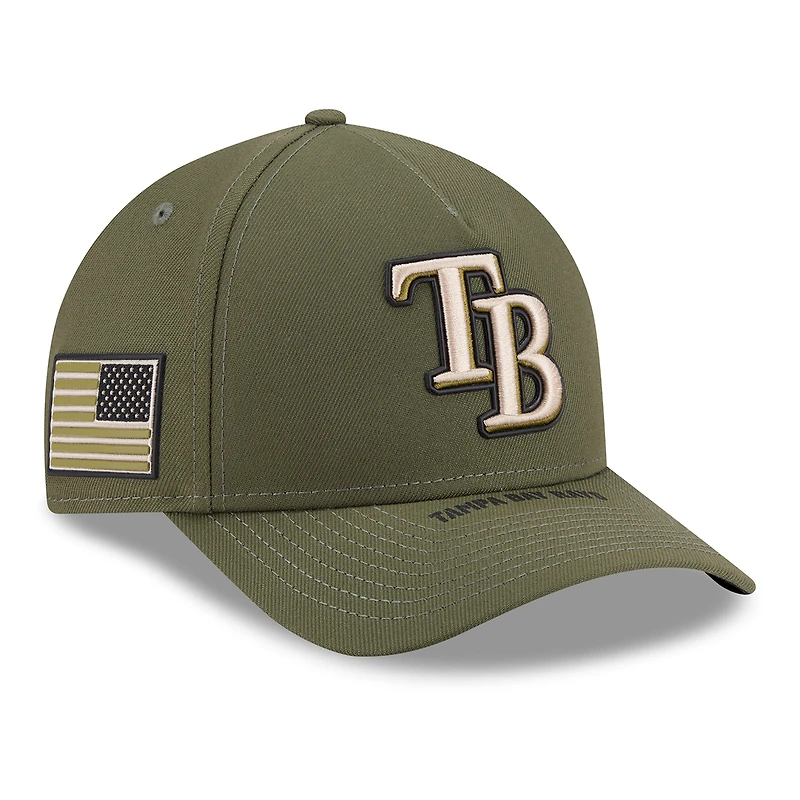 Youth New Era Olive Tampa Bay Rays 2026 Armed Forces Day 9FORTY M-Crown Adjustable Hat