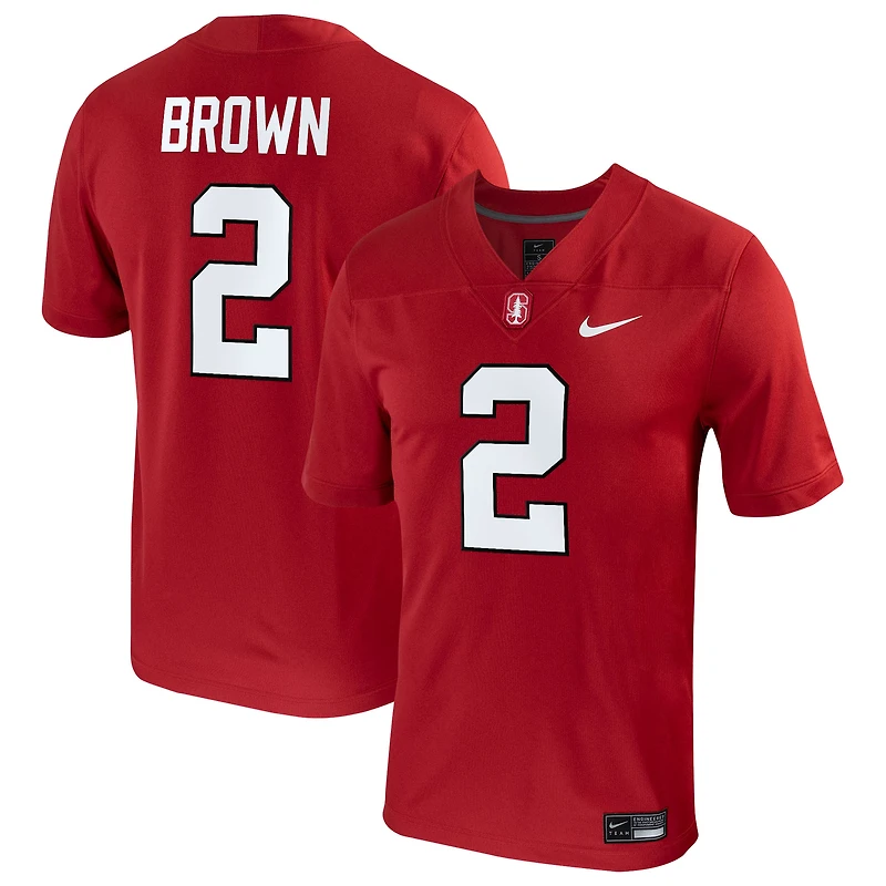 Men's Nike Elijah Brown Cardinal Stanford Home NIL Football Game Jersey
