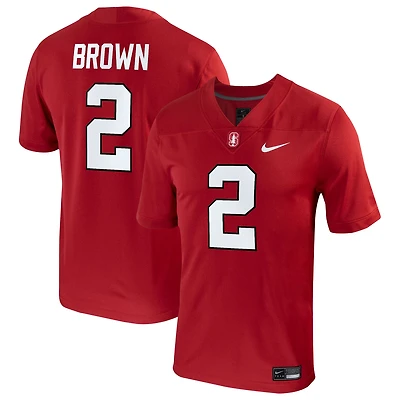 Men's Nike Elijah Brown Cardinal Stanford Home  NIL Football Game Jersey