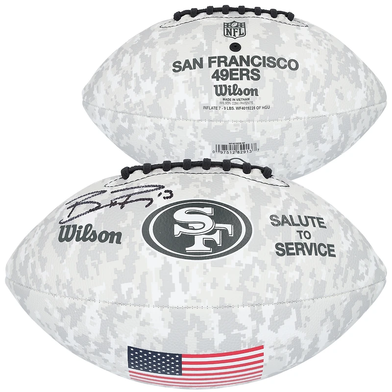 Brock Purdy San Francisco 49ers Autographed 2024 Salute To Service Wilson Football