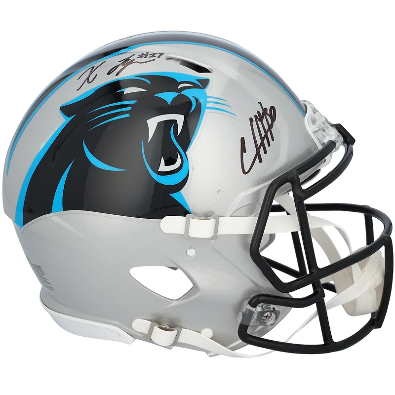 Chuba Hubbard & Xavier Legette Carolina Panthers Autographed Riddell Speed Authentic Helmet