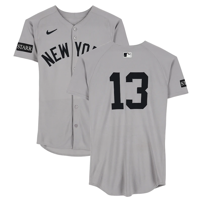Jazz Chisholm Jr. New York Yankees Game-Used #13 Gray Nike Jersey vs. Toronto Blue Jays on July 23, 2025