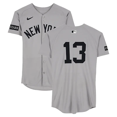 Jazz Chisholm Jr. New York Yankees Game-Used #13 Gray Nike Jersey vs. Toronto Blue Jays on July 23, 2025