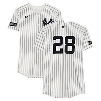Austin Wells New York Yankees Player-Worn #28 White Pinstripe Nike Jersey vs. Tampa Bay Rays on July 31, 2025