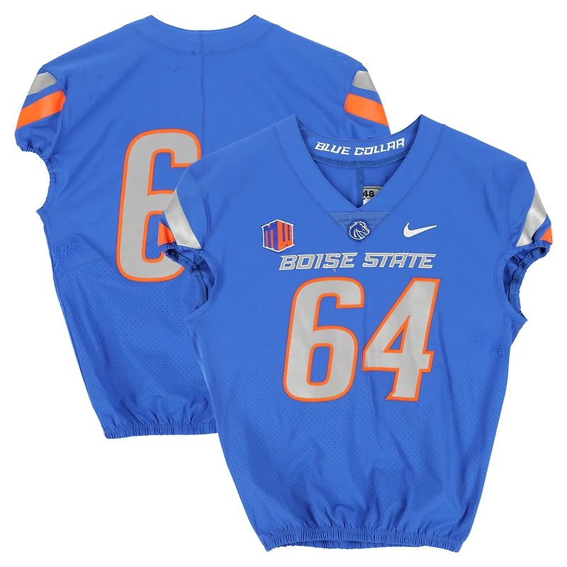 Boise State Broncos Team-Issued #64 Royal Nike Jersey from the Football Program - Size 48