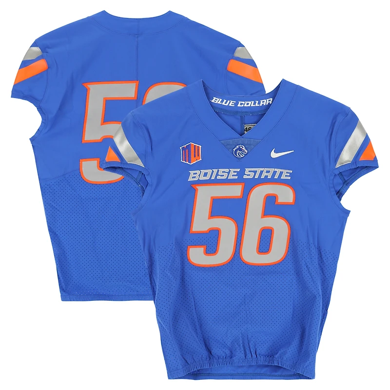 Boise State Broncos Team-Issued #56 Royal Nike Jersey from the Football Program - Size 46