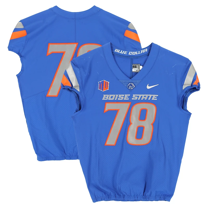 Boise State Broncos Team-Issued #78 Royal Nike Jersey from the Football Program - Size 46