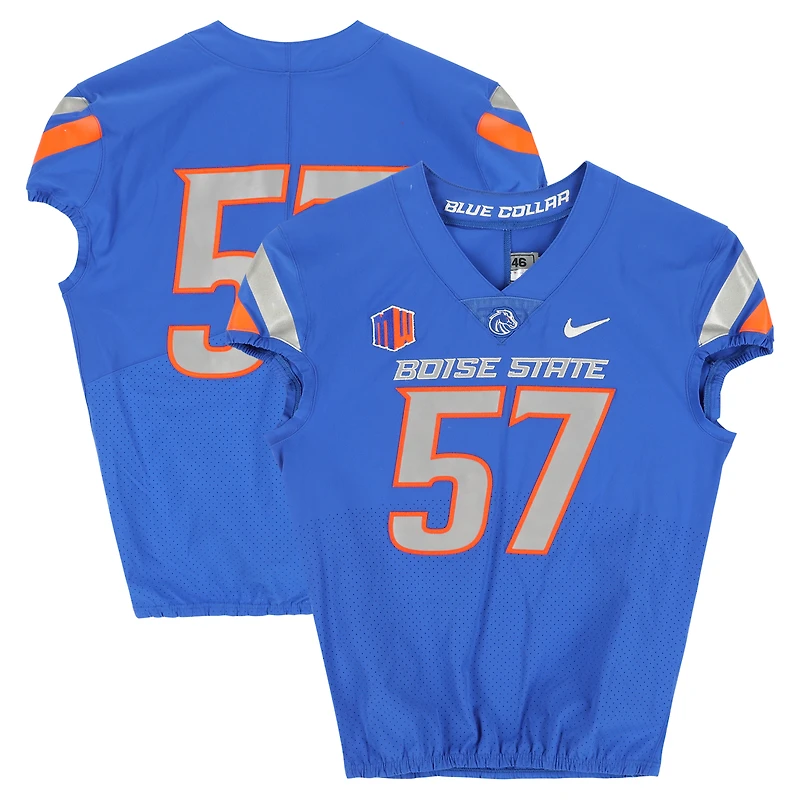 Boise State Broncos Team-Issued #57 Royal Nike Jersey from the Football Program - Size 46
