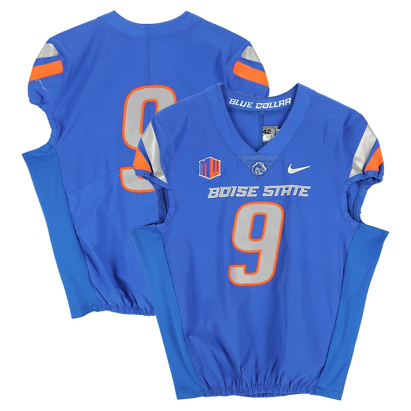 Boise State Broncos Team-Issued #9 Royal Nike Jersey from the Football Program - Size 42