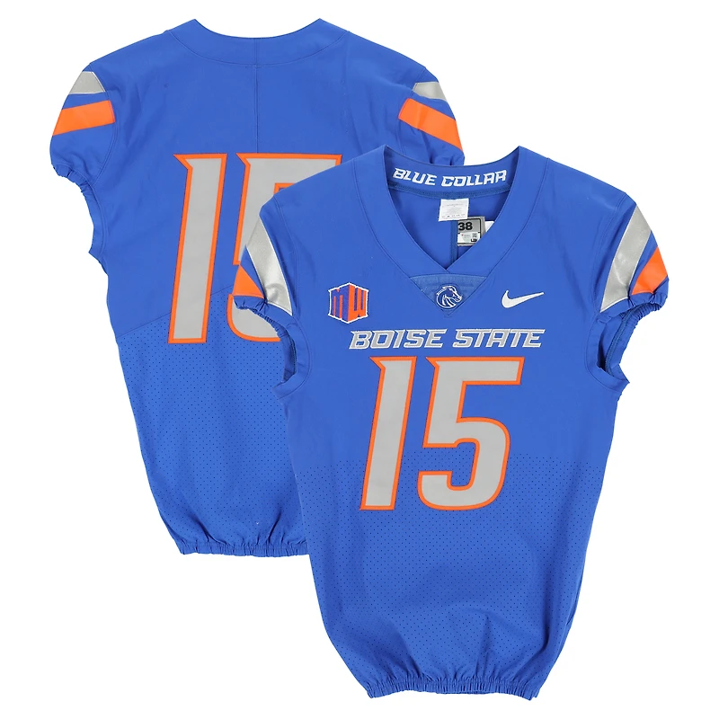 Boise State Broncos Team-Issued #15 Royal Nike Jersey from the Football Program - Size 38