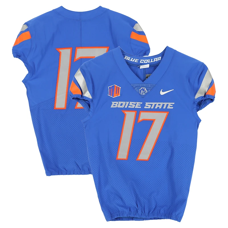 Boise State Broncos Team-Issued #17 Royal Nike Jersey from the Football Program - Size 42