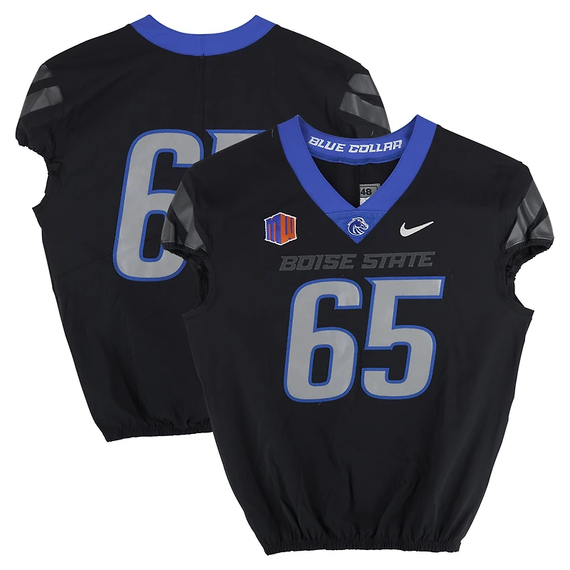 Boise State Broncos Team-Issued #65 Black Nike Jersey from the Football Program - Size 48