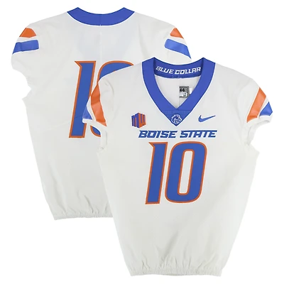 Boise State Broncos Team-Issued #10 White Nike Jersey from the Football Program - Size 44
