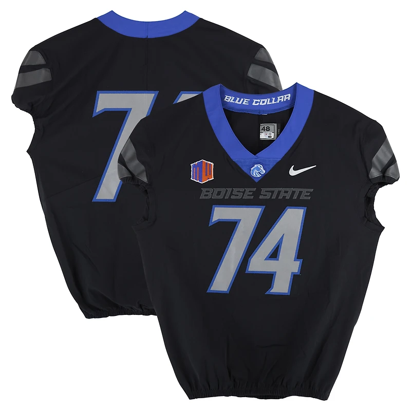 Boise State Broncos Team-Issued #74 Black Nike Jersey from the Football Program - Size 48