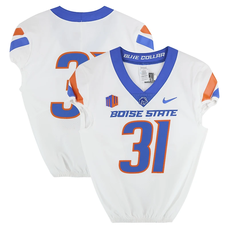 Boise State Broncos Team-Issued #31 White Nike Jersey from the Football Program - Size 40