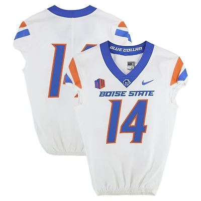 Boise State Broncos Team-Issued #14 White Nike Jersey from the Football Program - Size 40