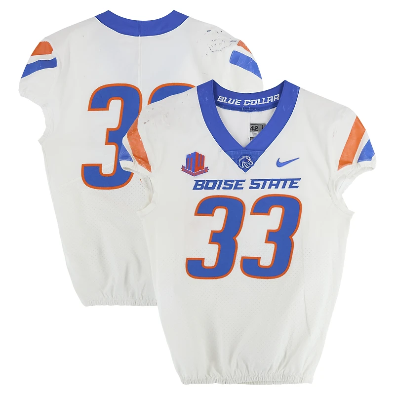 Boise State Broncos Team-Issued #33 White Nike Jersey from the Football Program - Size 42