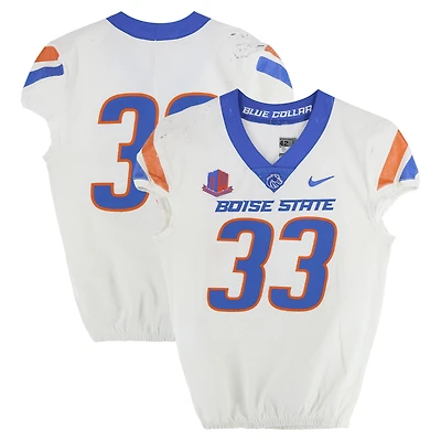 Boise State Broncos Team-Issued #33 White Nike Jersey from the Football Program - Size 42
