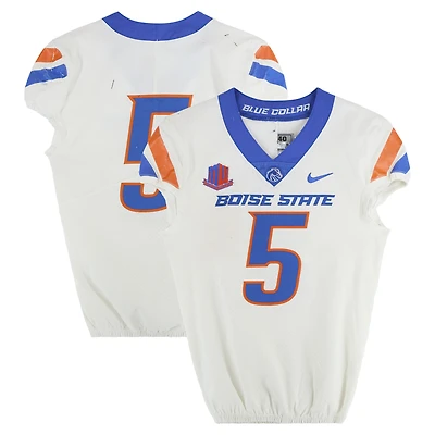 Boise State Broncos Team-Issued #5 White Nike Jersey from the Football Program - Size 40