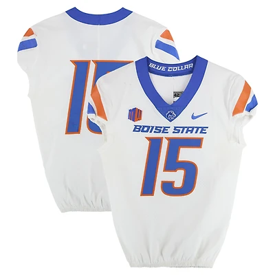Boise State Broncos Team-Issued #15 White Nike Jersey from the Football Program - Size 42
