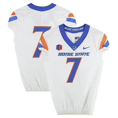 Boise State Broncos Team-Issued #7 White Nike Jersey from the Football Program - Size 40