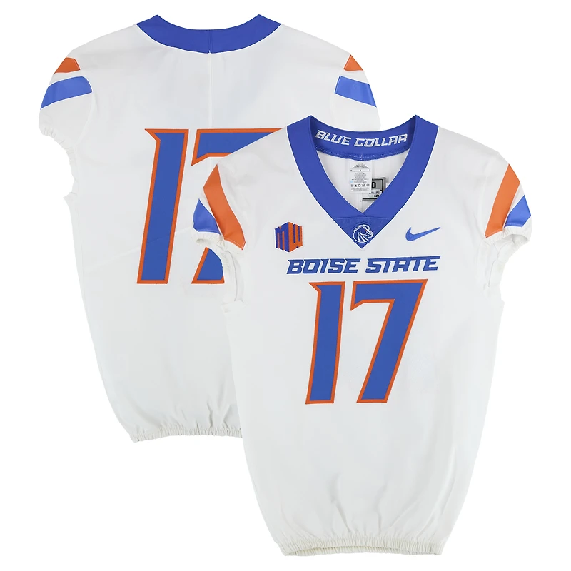 Boise State Broncos Team-Issued #17 White Nike Jersey from the Football Program - Size 40