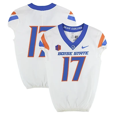 Boise State Broncos Team-Issued #17 White Nike Jersey from the Football Program - Size 40