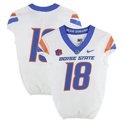 Boise State Broncos Team-Issued #18 White Nike Jersey from the Football Program - Size 38