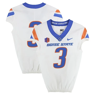 Boise State Broncos Team-Issued #3 White Nike Jersey from the Football Program - Size 38
