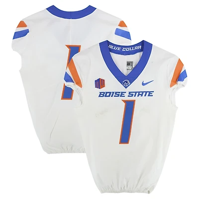 Boise State Broncos Team-Issued #1 White Nike Jersey from the Football Program - Size 40