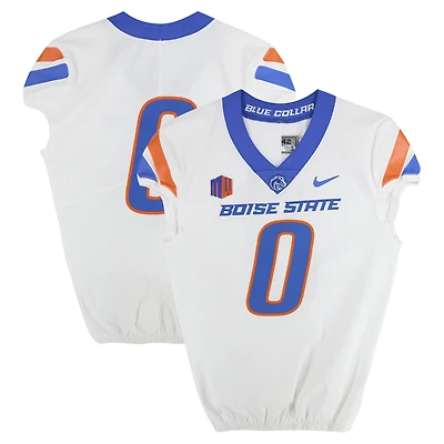 Boise State Broncos Team-Issued #0 White Nike Jersey from the Football Program - Size 42