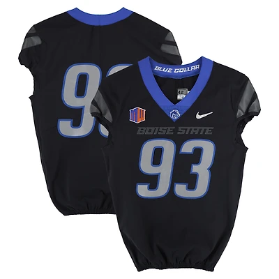 Boise State Broncos Team-Issued #93 Black Jersey from the Football Program - Size 42