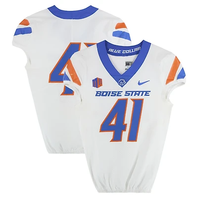 Boise State Broncos Team-Issued #41 White Nike Jersey from the Football Program - Size 38